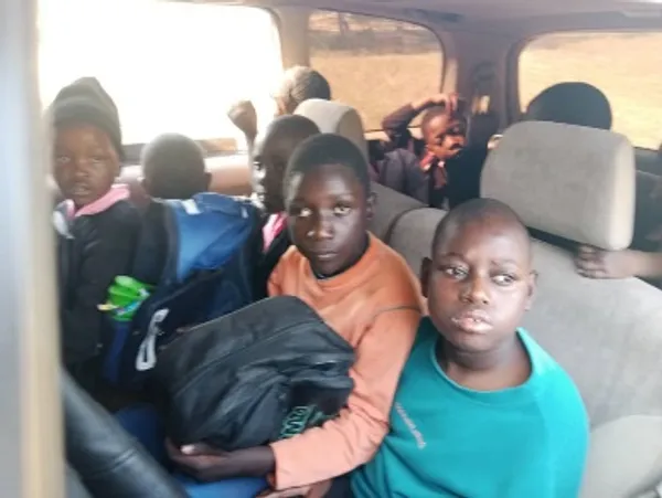 Children smiling and playing